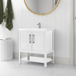 Jewell 2984 Free Standing Single Bathroom Vanity With Ceramic Top 